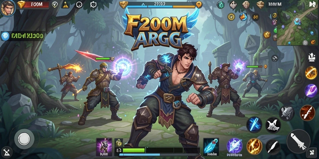 Tampilan gameplay seru F200M dengan pertempuran dinamis.