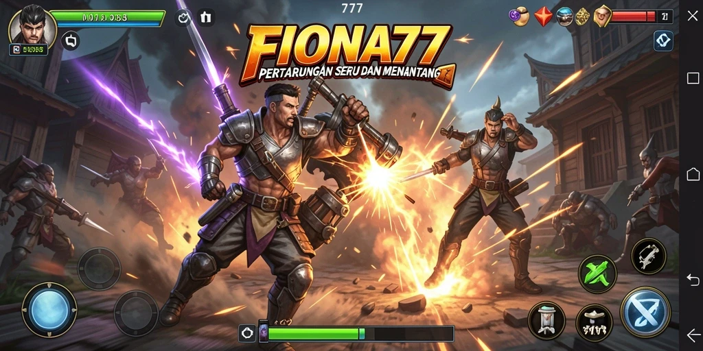 Tangkapan layar gameplay FIONA77 yang intens dan penuh aksi.