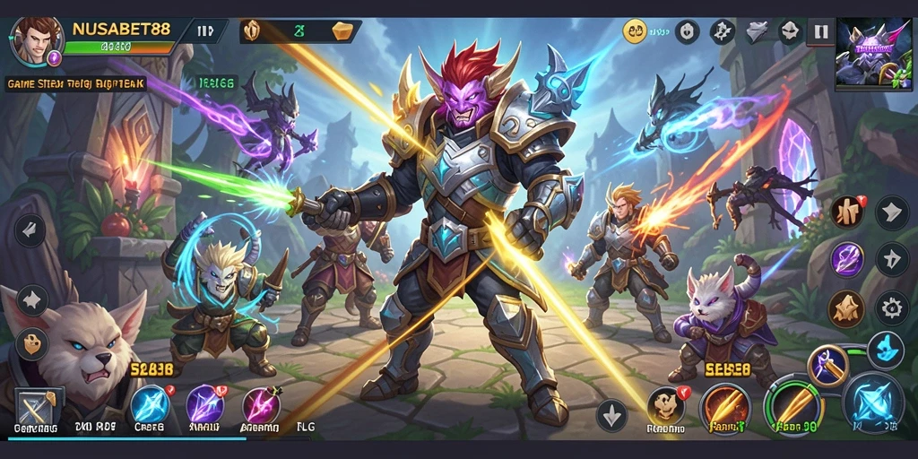Tampilan gameplay NUSABET88 dengan aksi strategi yang mendebarkan.