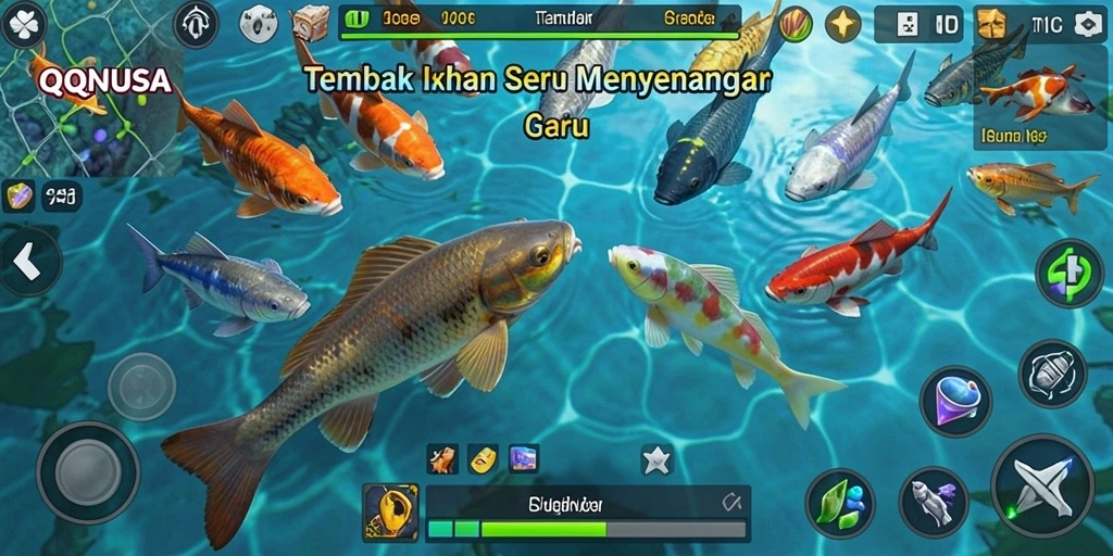 Tangkapan layar gameplay seru dari QQNUSA Tembak Ikan.