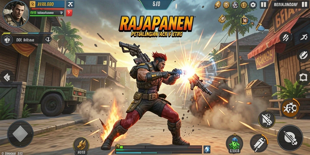 Screenshot gameplay RAJAPANEN menampilkan aksi pertarungan yang mendebarkan.